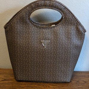 Guess Los Angeles Insulated Lunch Bag Tote Leather Brown Logo, Purse, Wedding
